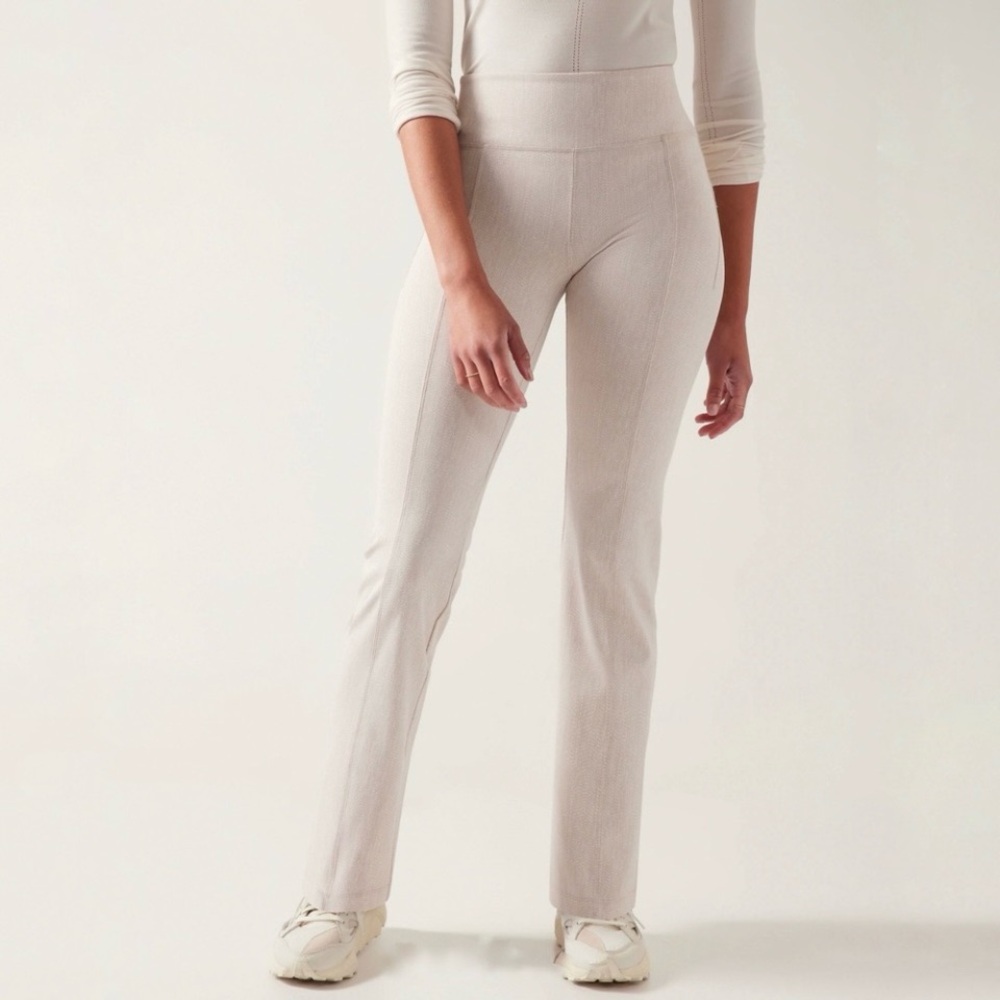 Athleta Delancey herringbone Flare Pant in Braiden Cream, women's size L